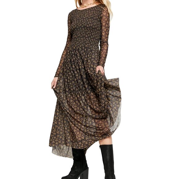 Free People Hello And Goodbye Mesh Midi Dress S - Picture 1 of 16